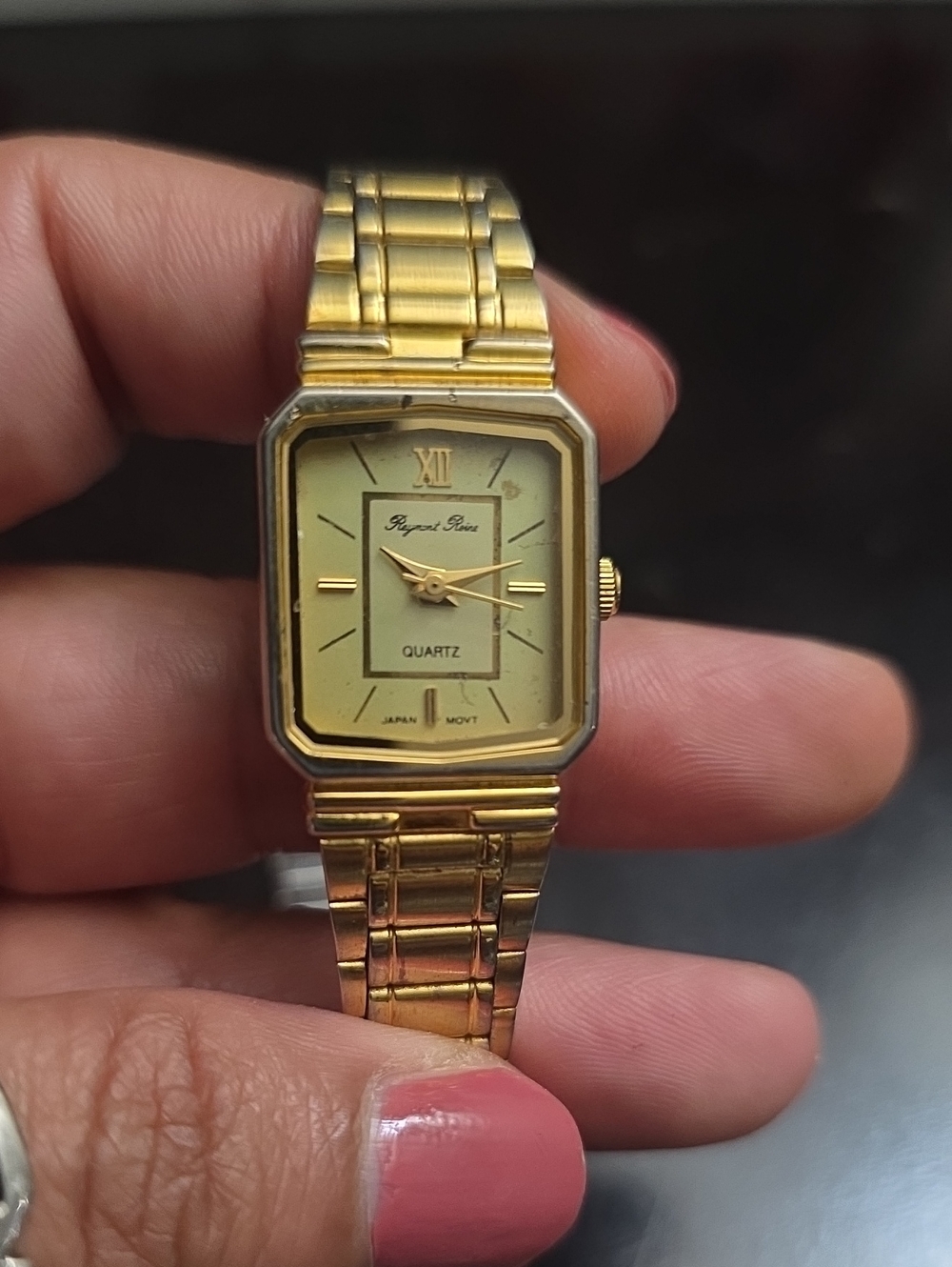 Vintage Regent Prince Quartz Watch – Gold & Silver Tone Rectangle Face